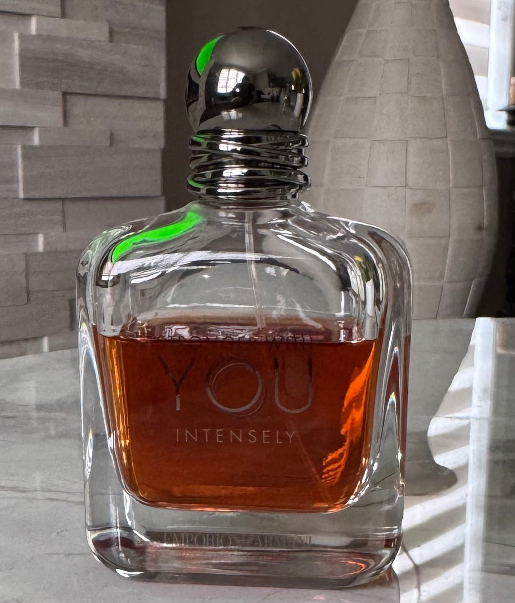 Emporio Armani Stronger With You Intensely authentic fragrance, hand-decanted into a travel bottle