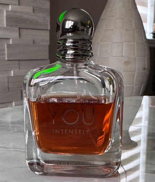 Emporio Armani Stronger With You Intensely authentic fragrance, hand-decanted into a travel bottle