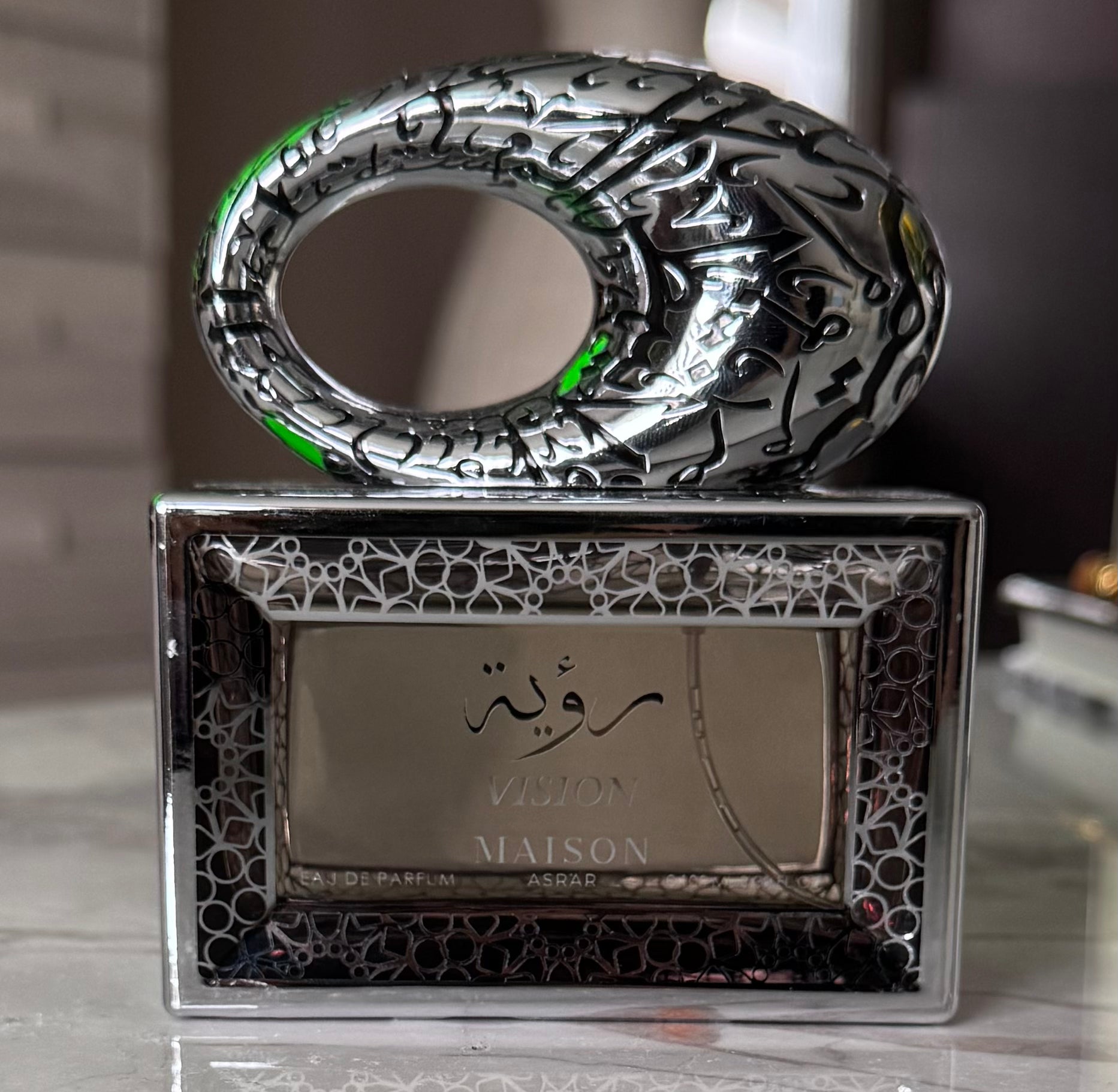 Maison Asrar Vision authentic fragrance, hand-decanted into a travel bottle