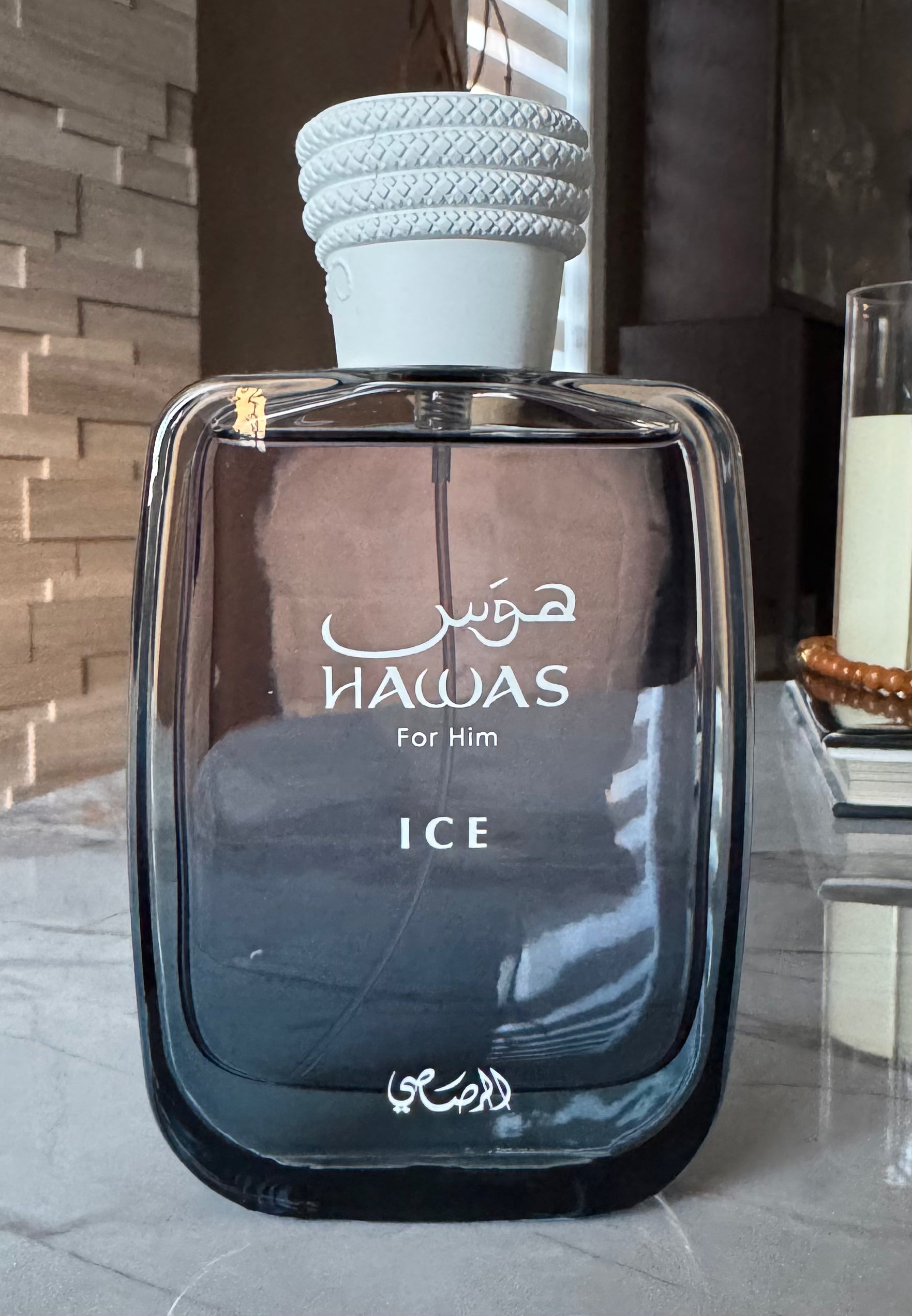 Rasasi Hawas Ice authentic fragrance, hand-decanted into a travel bottle by Maison Sillage Co.
