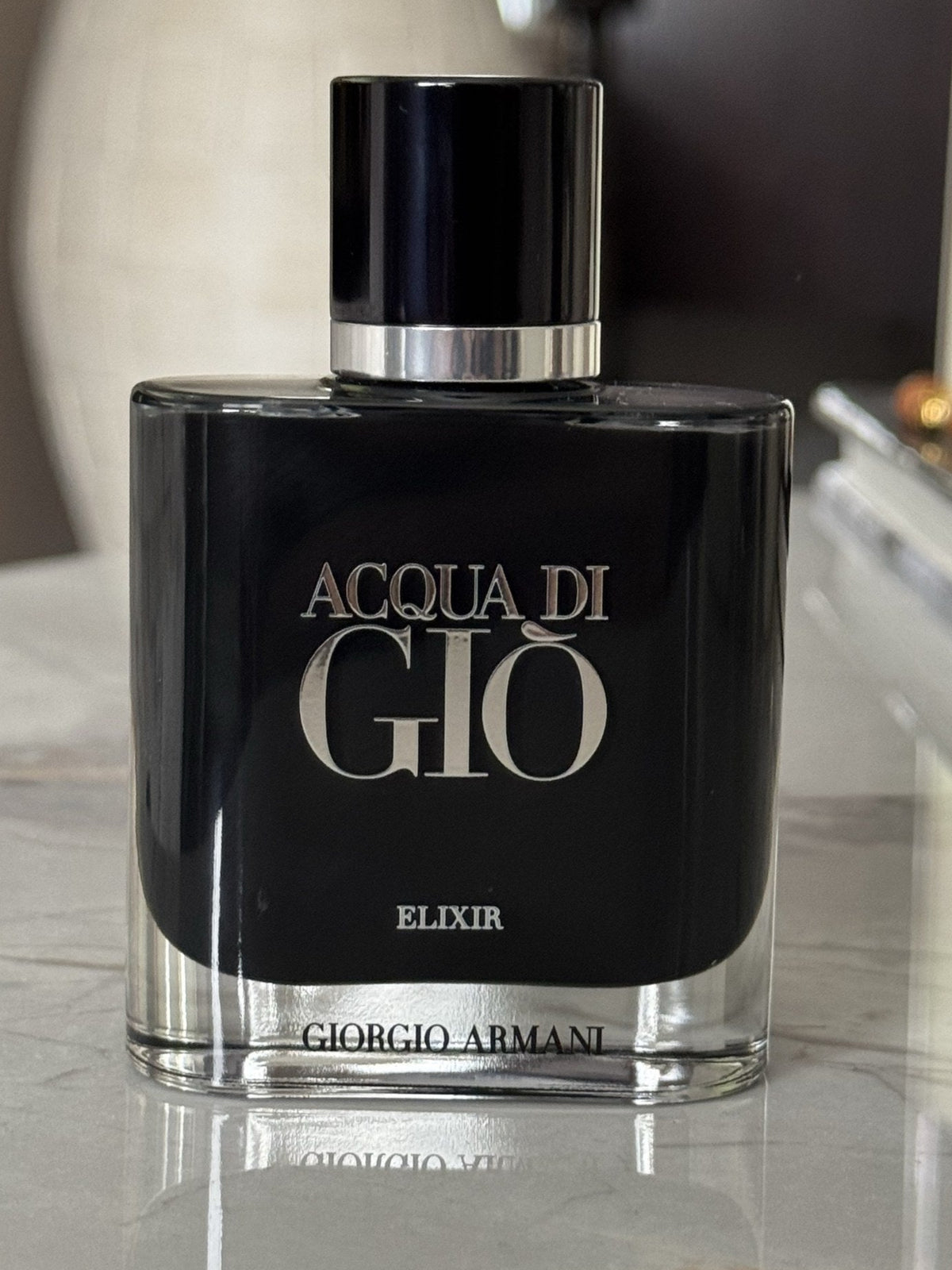 Giorgio Armani Acqua di Gio Elixir authentic bottle, decanted into 2ml and 10ml travel bottles by Maison Sillage Co.