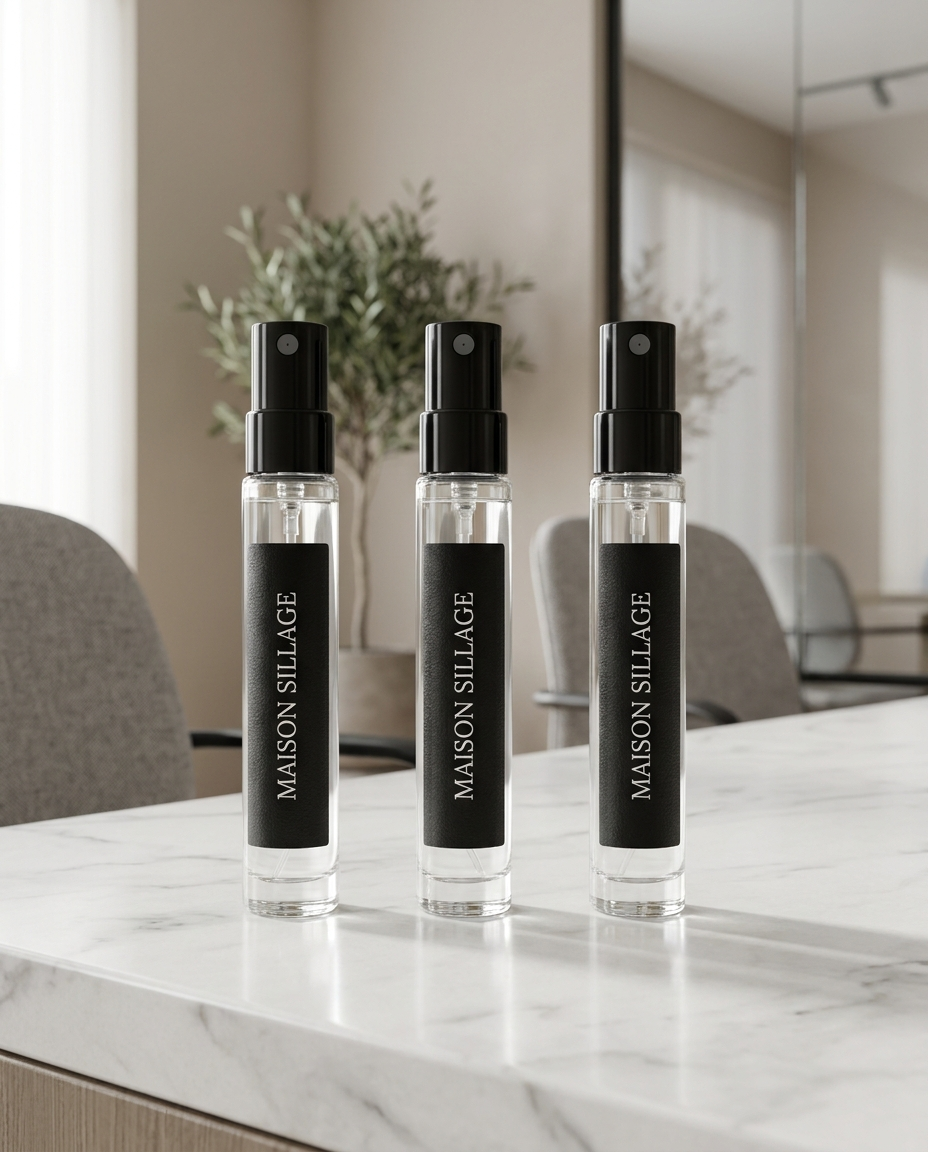 Office-Safe Fragrance Trio — three 10ml decant set by Maison Sillage Co.