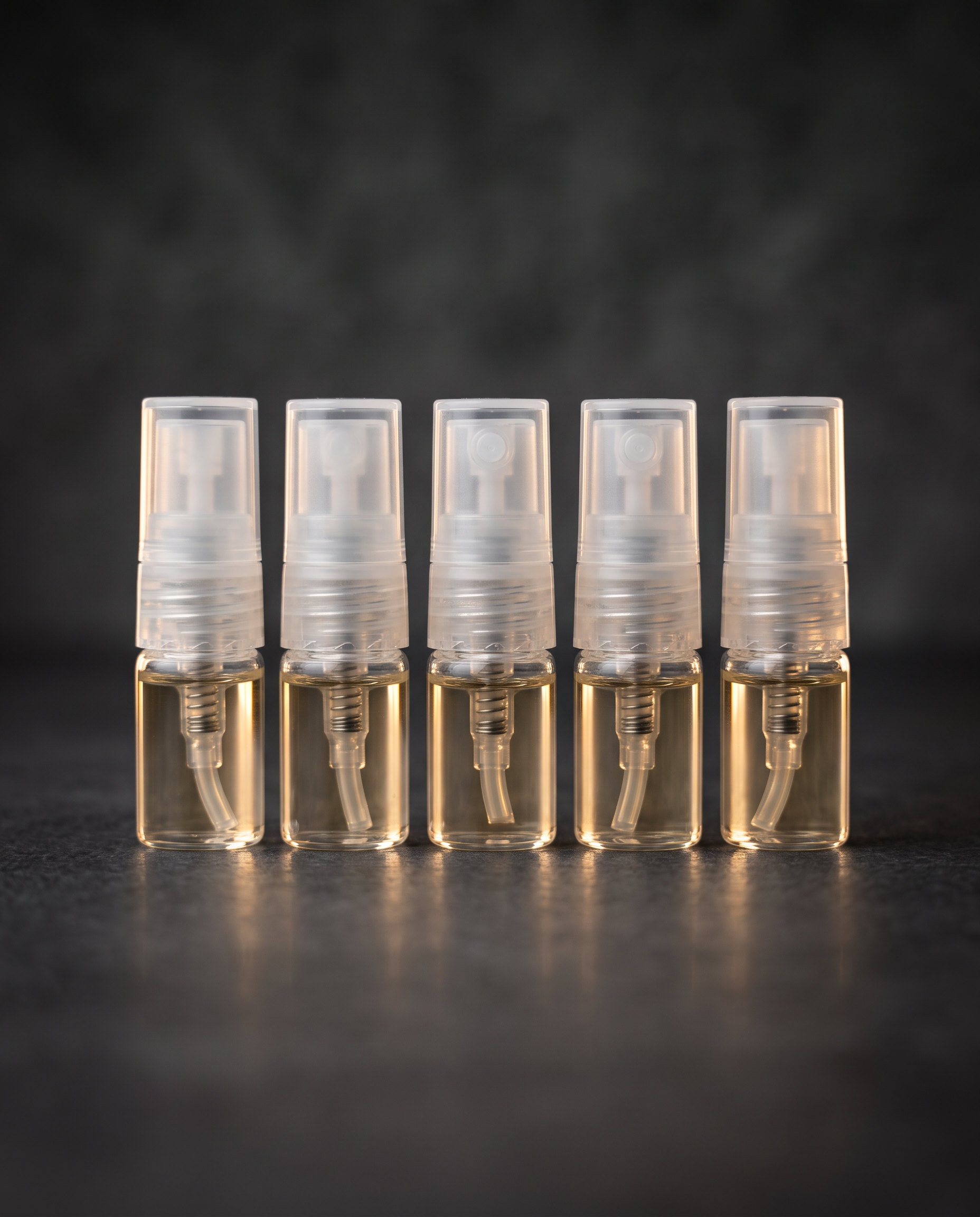 Maison Sillage Discovery Set — five 2ml fragrance sample sprayers on a dark backdrop