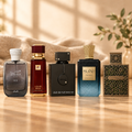 Maison Sillage Discovery Set — five colognes in a row: Hawas Ice, French Avenue Liquid Brun Extrait, Armaf Club de Nuit Intense Man, Khadlaj Island Dreams, Rayhaan Terra